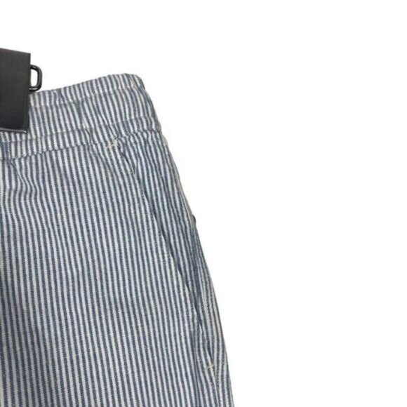 ROOTS WOMENS Coronet Blue Striped Pemberton Linen Blend Drawstring Shorts US XL - Picture 4 of 13